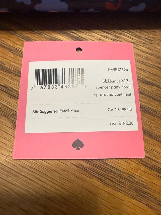 Kate Spade Blue and Red Floral Wallet W 4.75 L8 - Picture 6 of 15